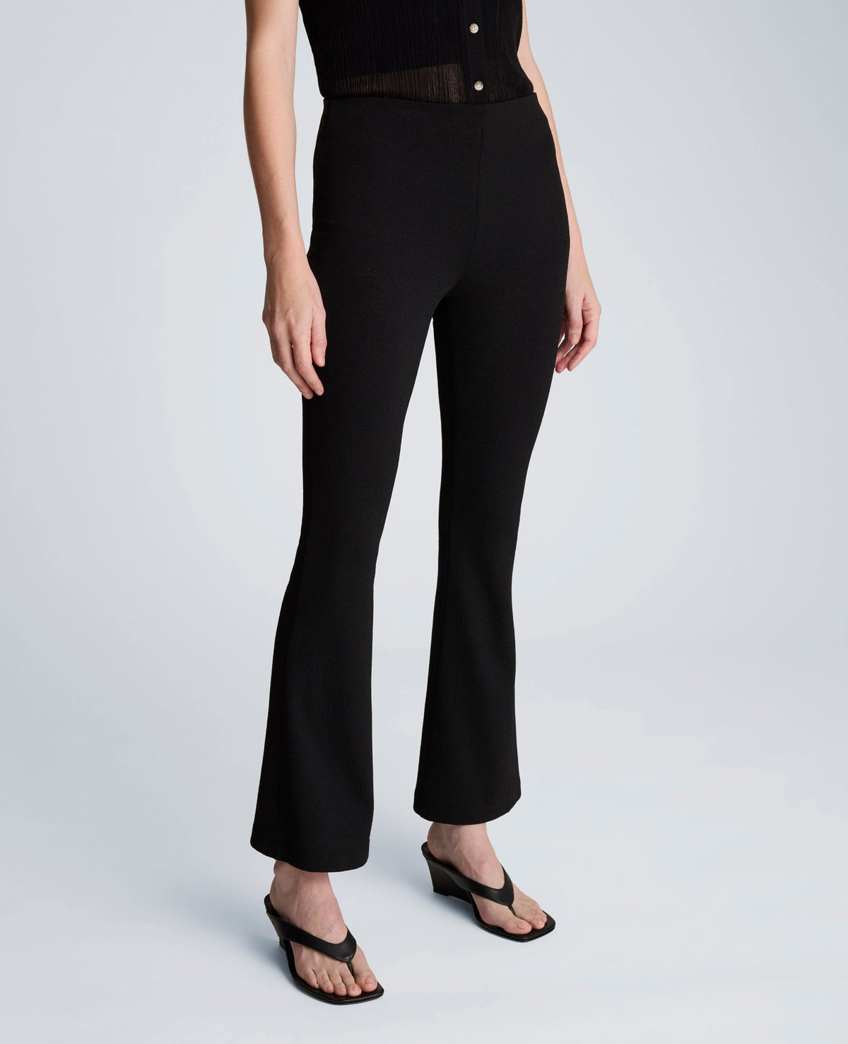 Kenneth Cole Textured Knit Pull On Flare Pant with Inner Short