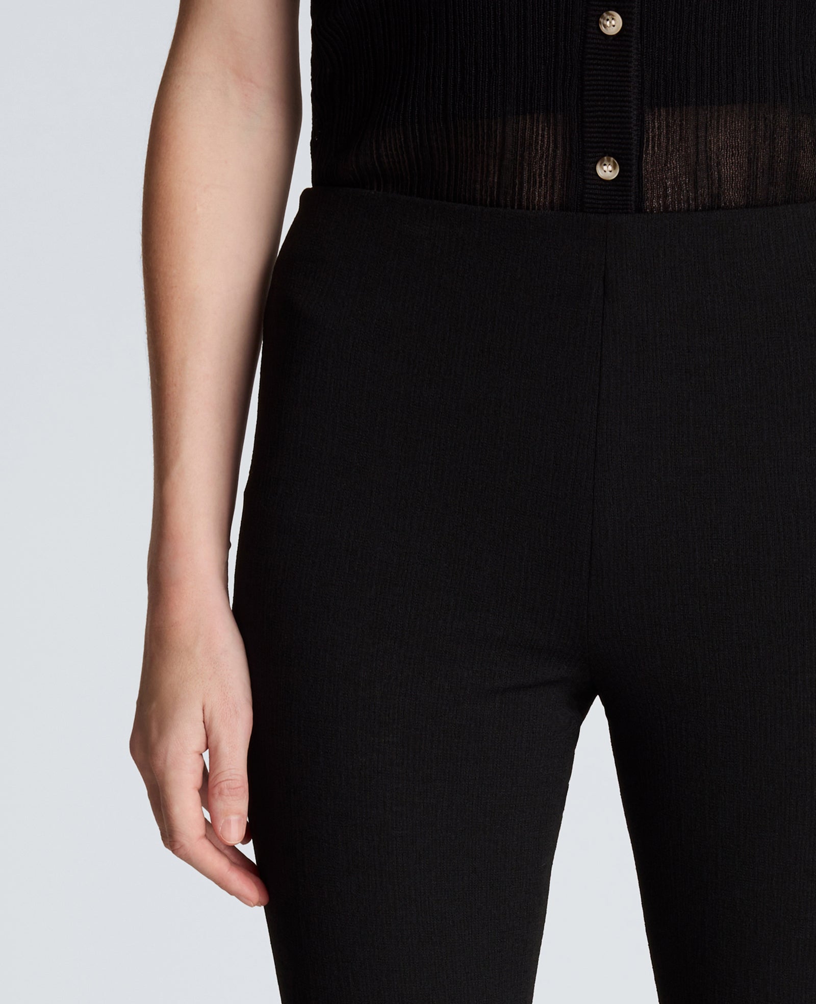 Kenneth Cole Textured Knit Pull On Flare Pant with Inner Short