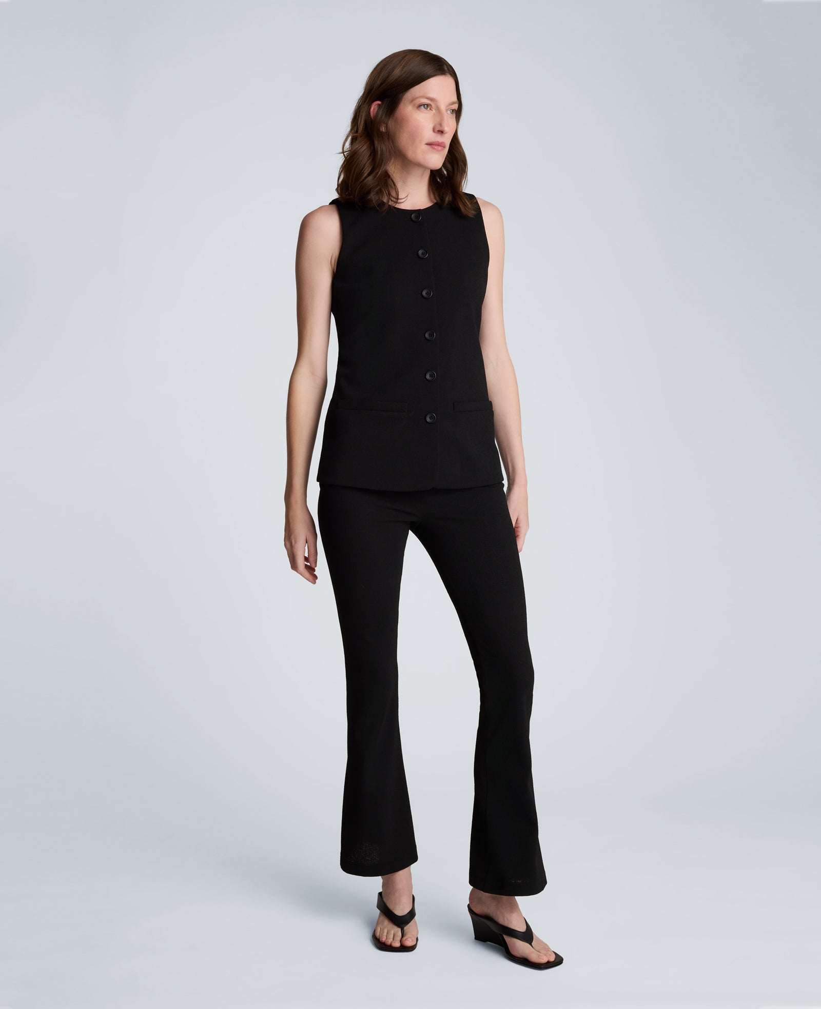 Kenneth Cole Textured Knit Pull On Flare Pant with Inner Short