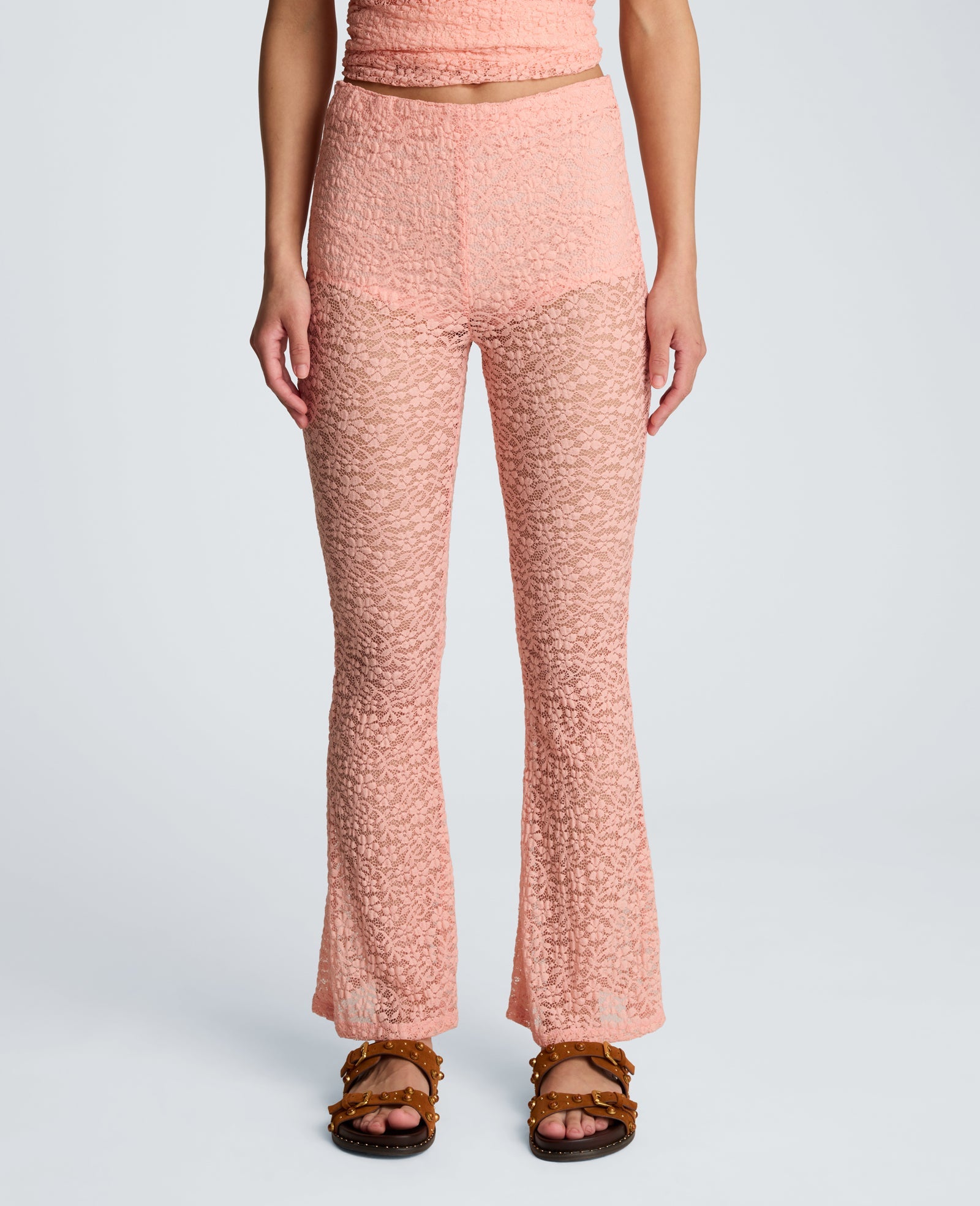 Kenneth Cole Stretch Lace Pull On Flare Pant with Inner Short