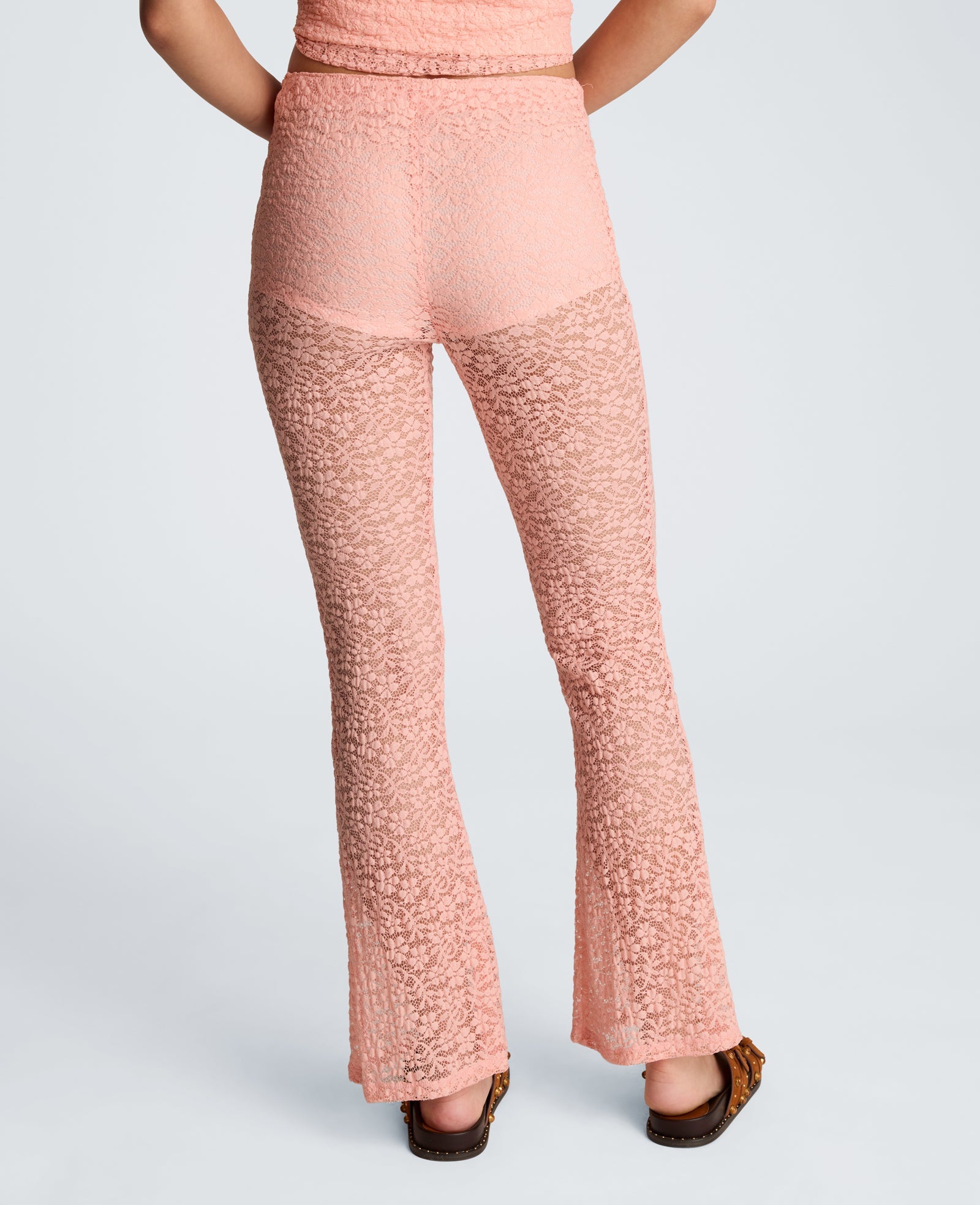 Kenneth Cole Stretch Lace Pull On Flare Pant with Inner Short