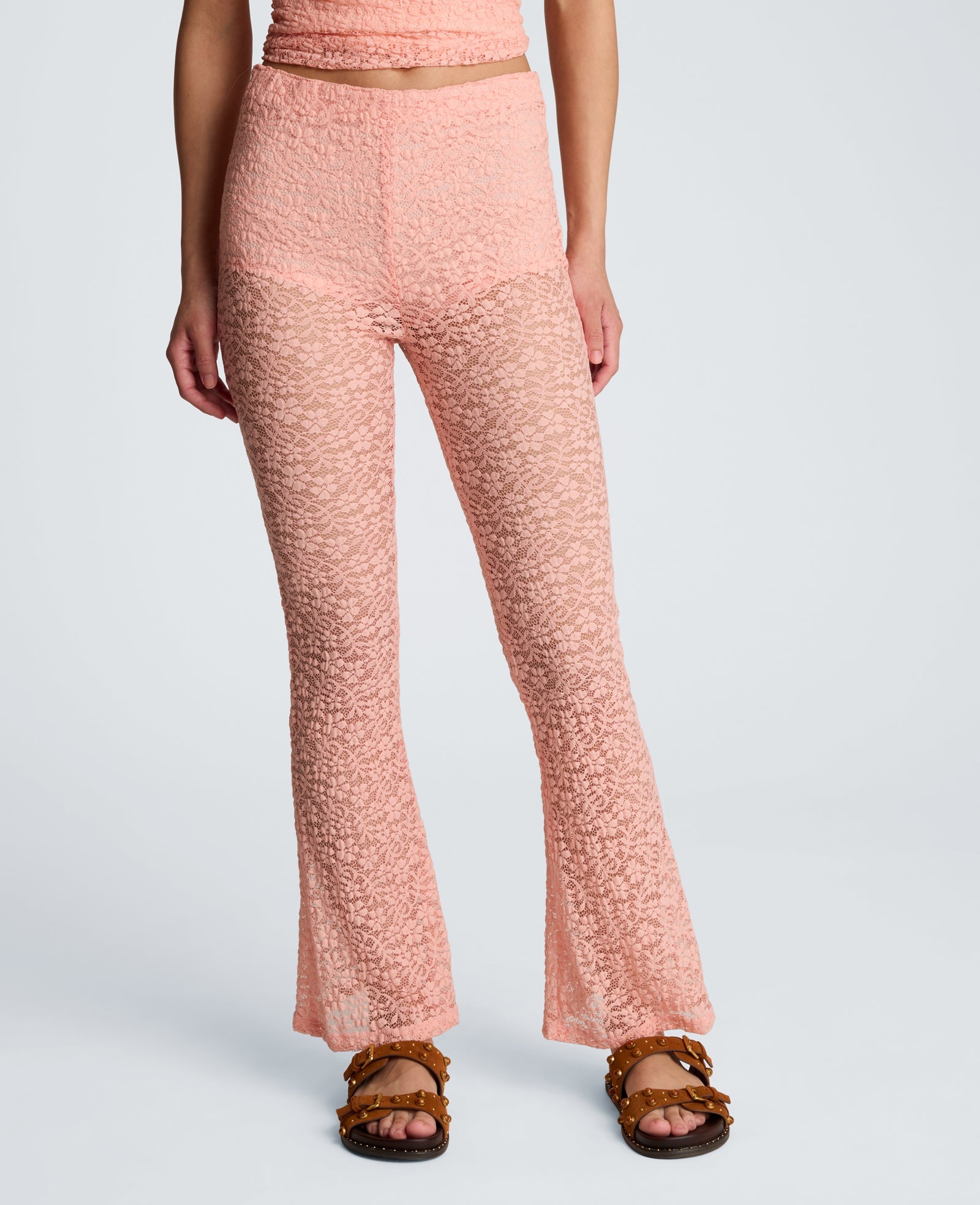 Kenneth Cole Stretch Lace Pull On Flare Pant with Inner Short