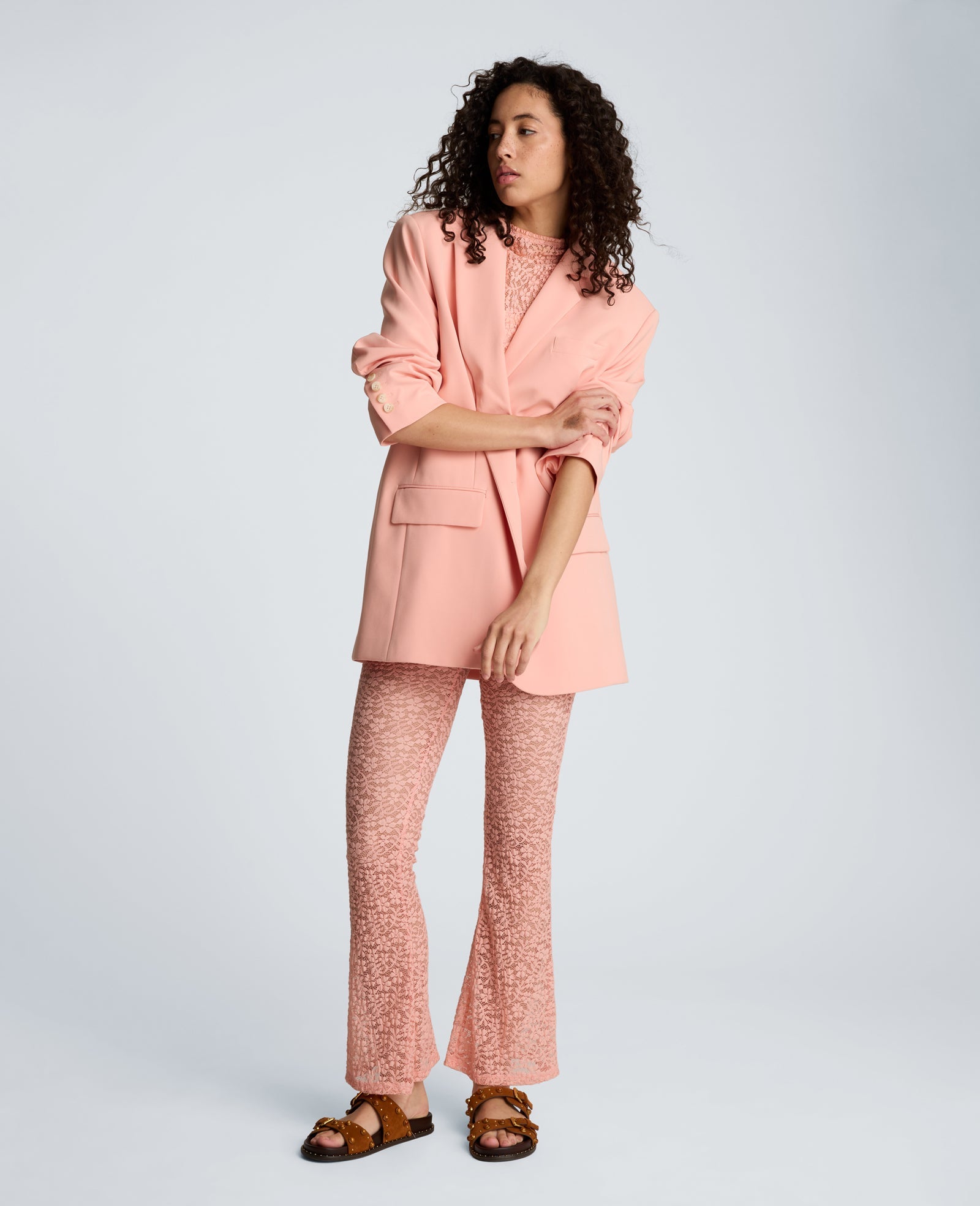 Kenneth Cole Stretch Lace Pull On Flare Pant with Inner Short