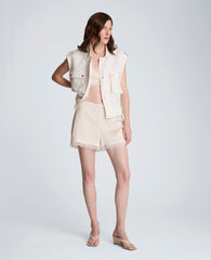 Kenneth Cole Buy Pull On Lace Hem Short – Feather White Women’s Shorts