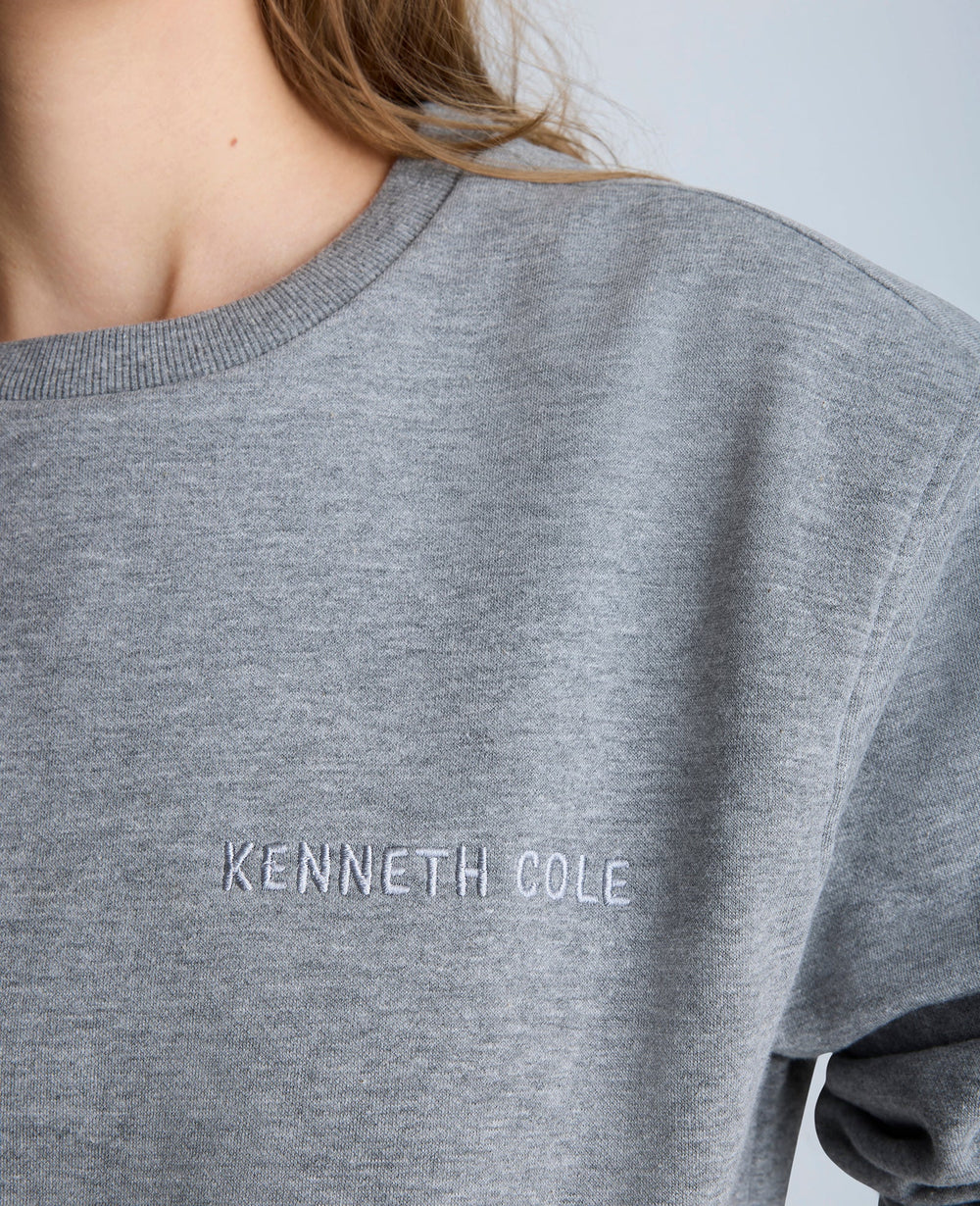 Kenneth Cole Embroidered Logo Sweatshirt, Unisex Charcoal | Kenneth Cole