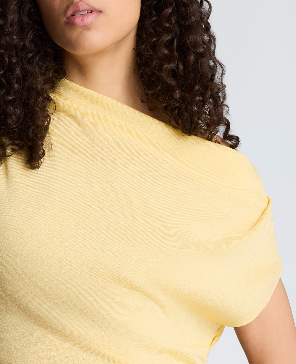 Kenneth Cole Asymmetrical Drape Neck Top