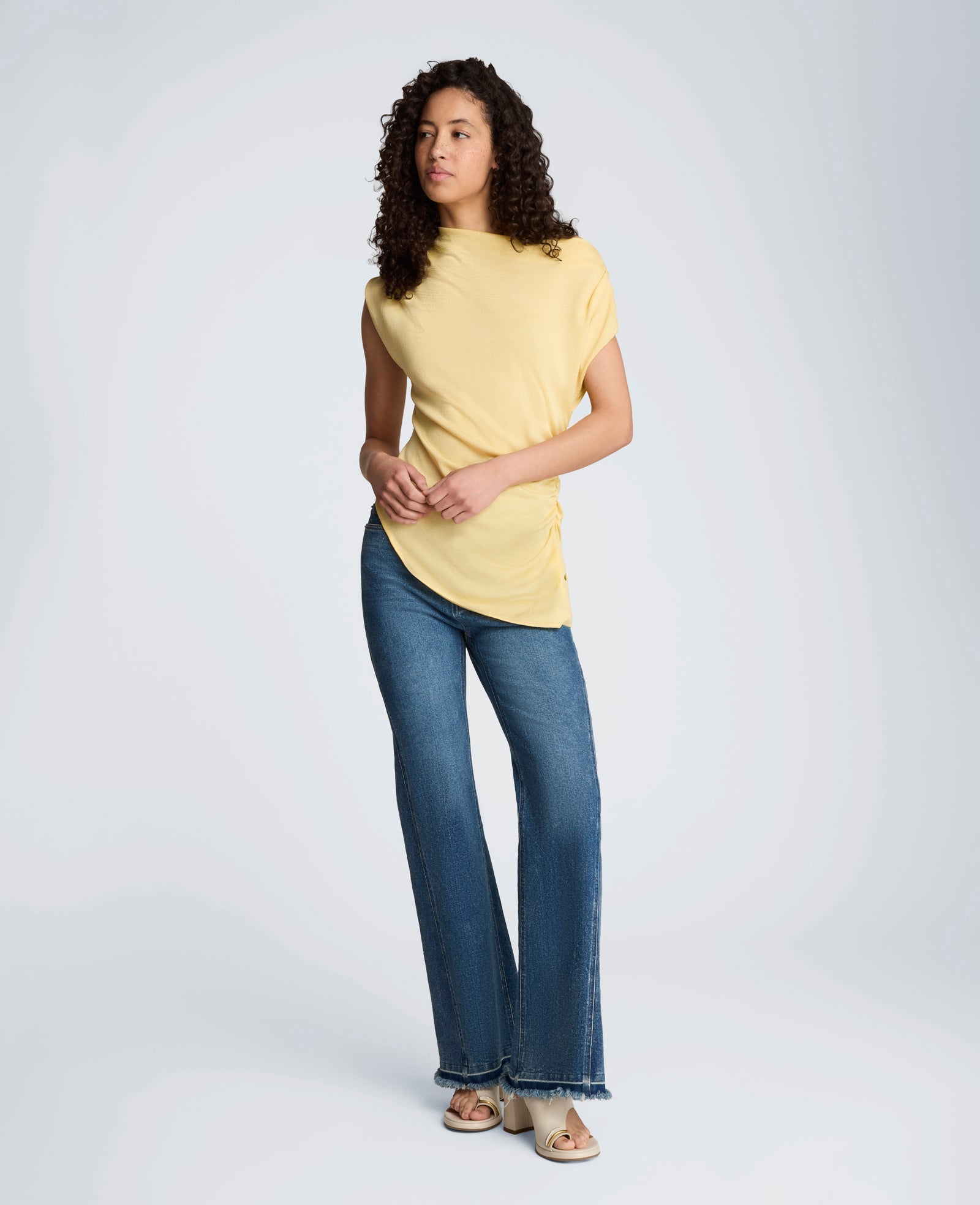 Kenneth Cole Asymmetrical Drape Neck Top