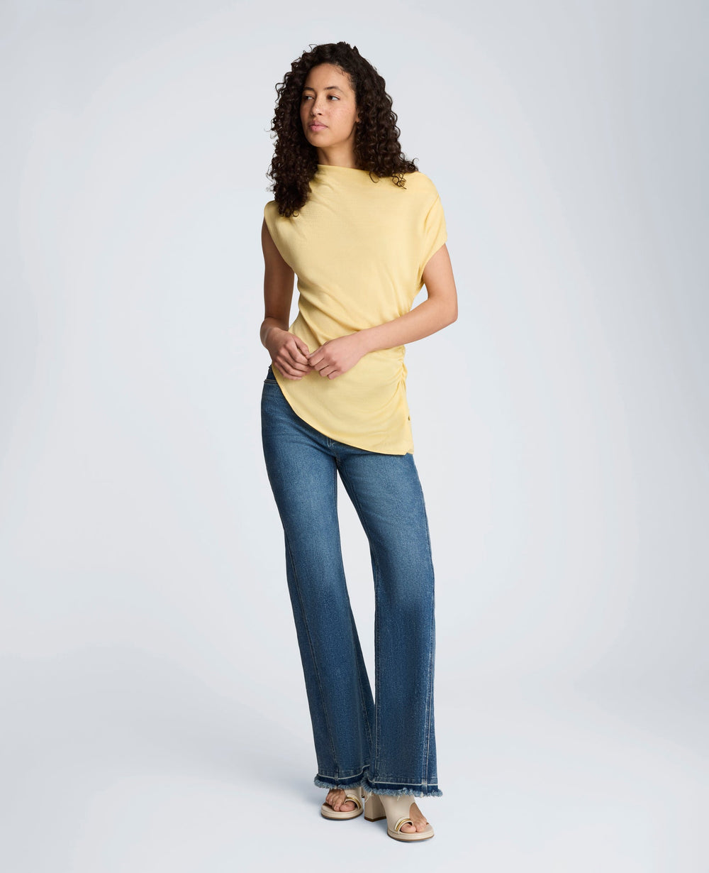 Kenneth Cole Asymmetrical Drape Neck Top