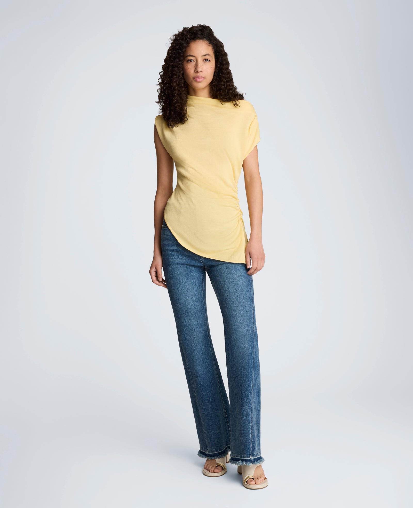 Kenneth Cole Asymmetrical Drape Neck Top