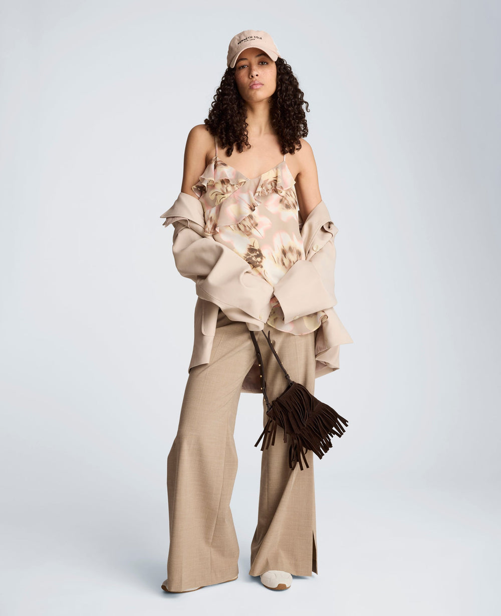 Kenneth Cole Asymmetrical Ruffle Cami