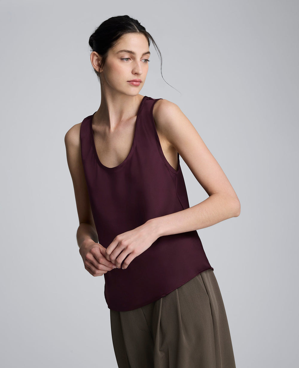 Kenneth Cole Satin Scoop Neck Tank