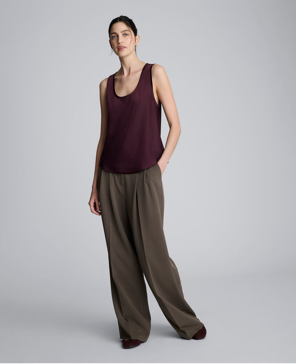 Kenneth Cole Satin Scoop Neck Tank