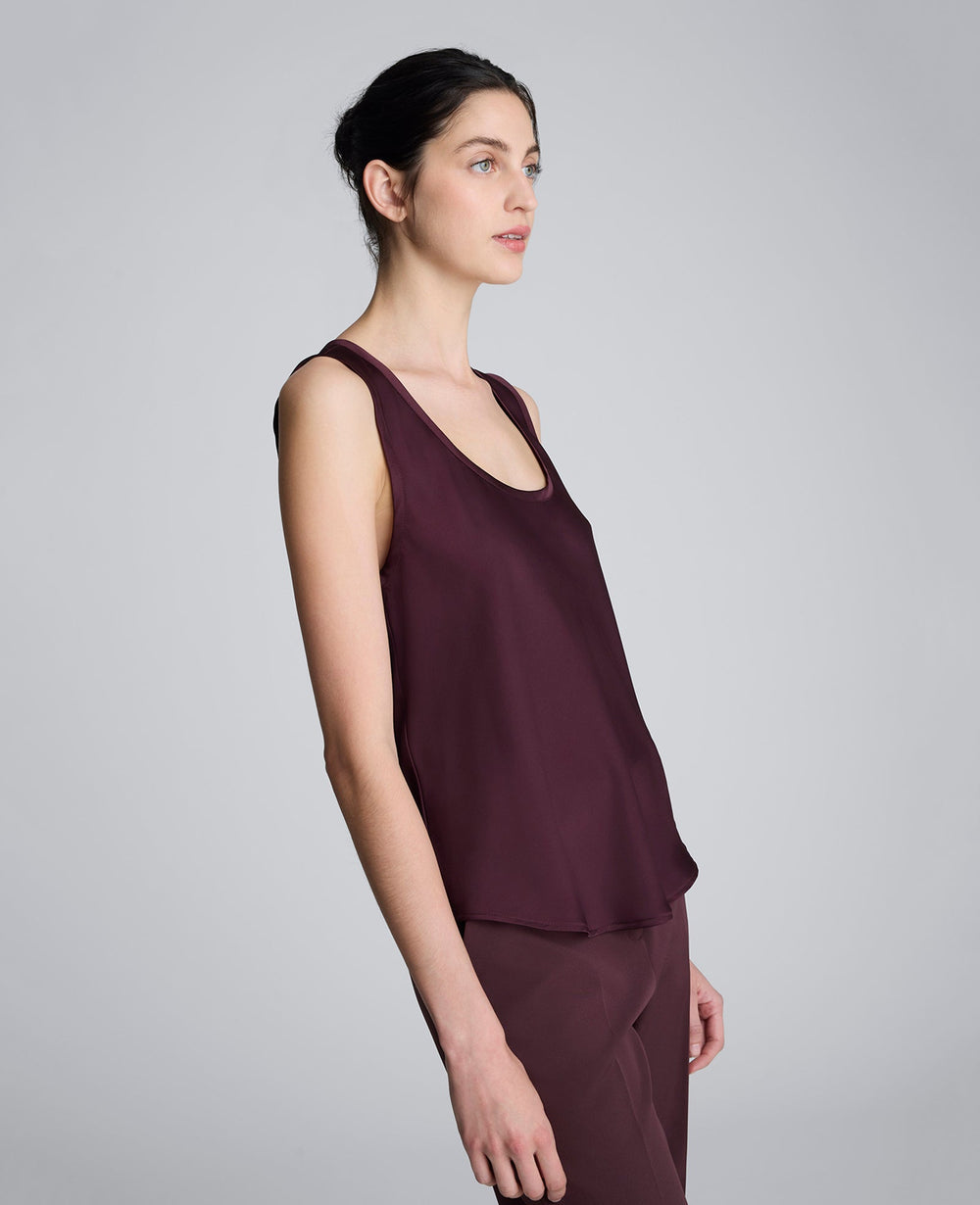 Kenneth Cole Satin Scoop Neck Tank
