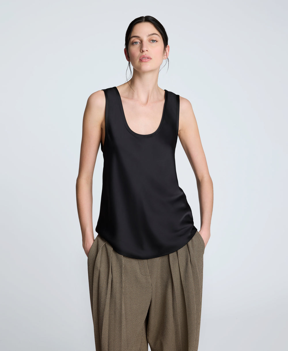 Kenneth Cole Satin Scoop Neck Tank