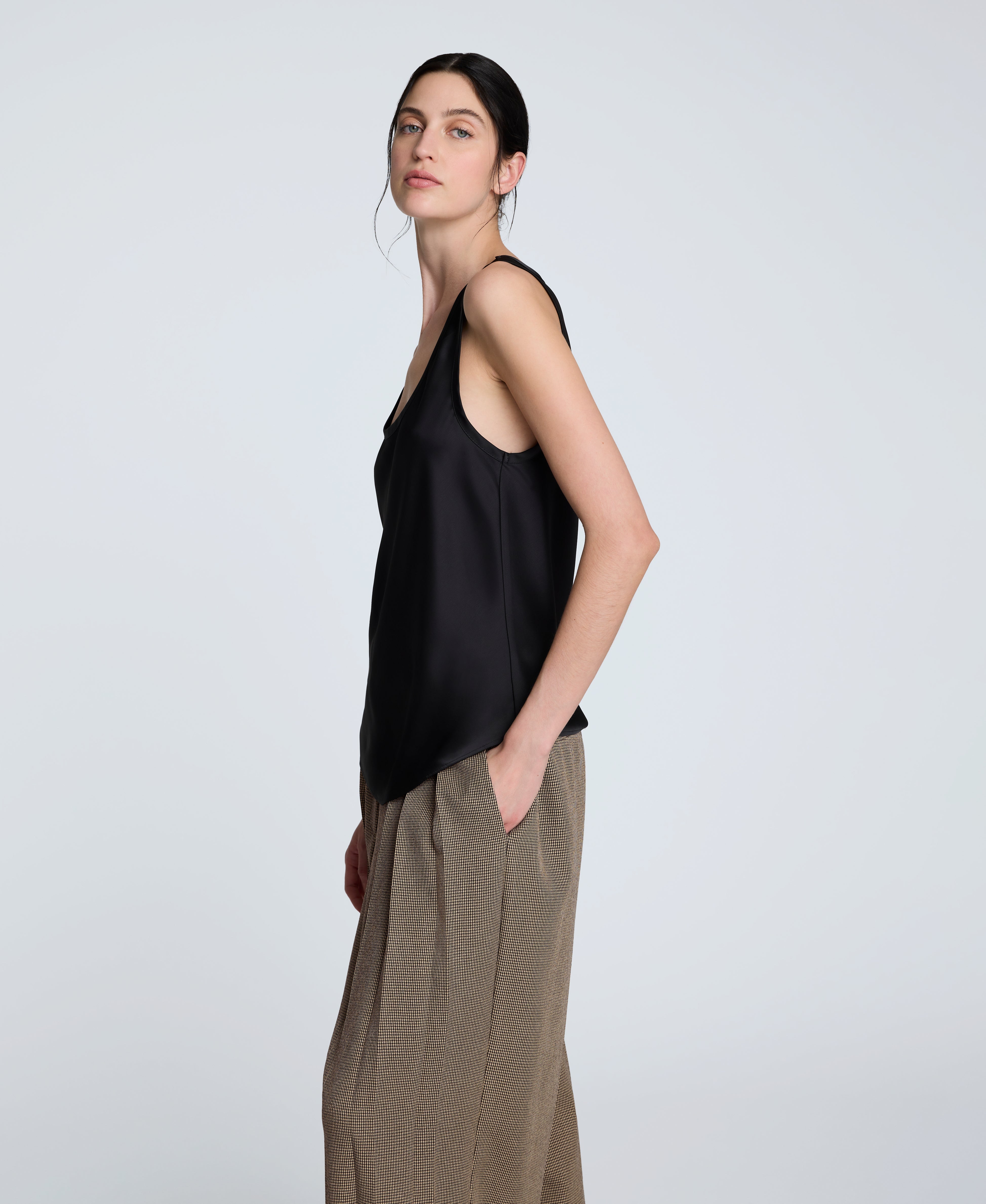 Kenneth Cole Satin Scoop Neck Tank