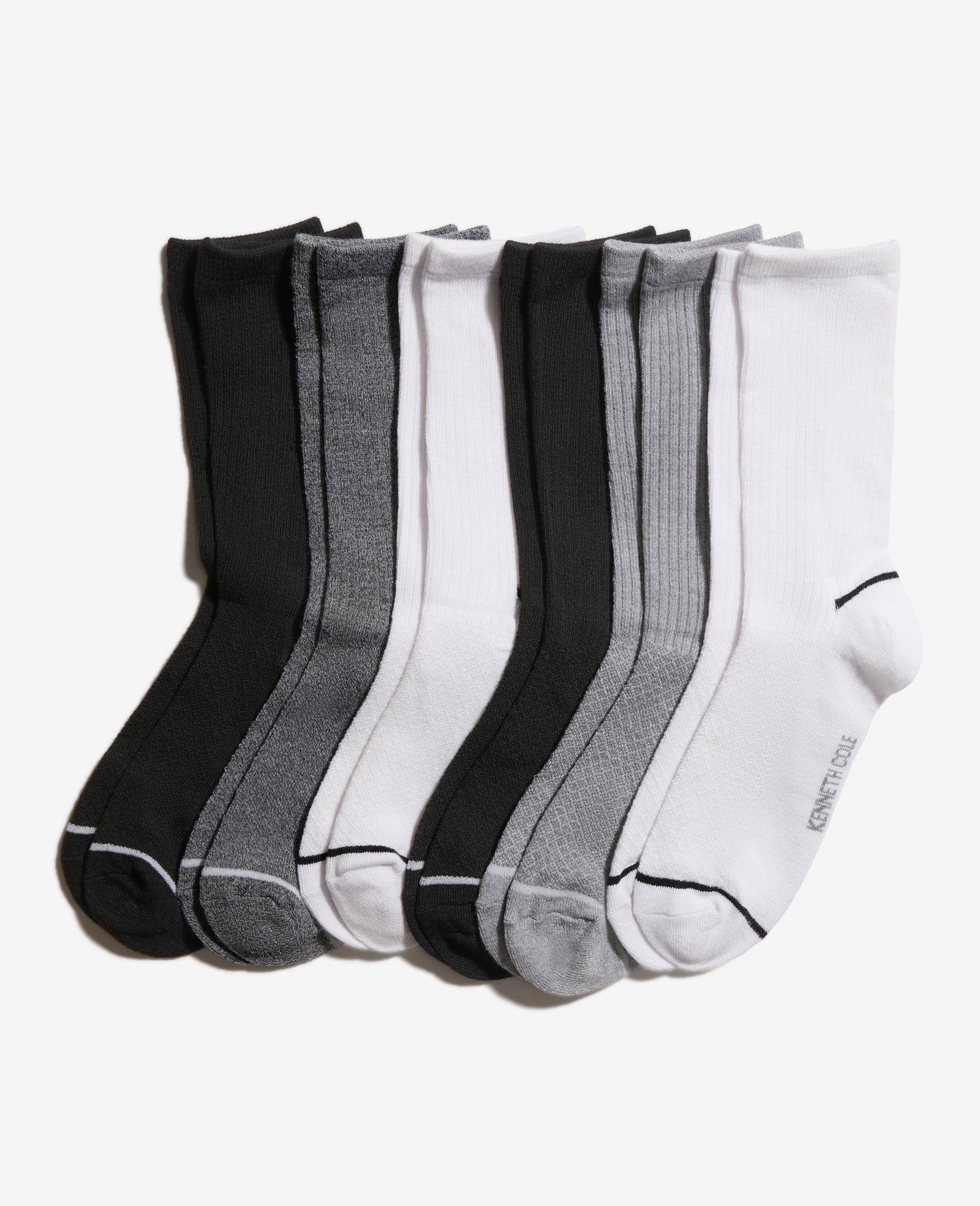 Kenneth Cole Diamond Texture Crew Socks 6-Pack – White | Kenneth Cole