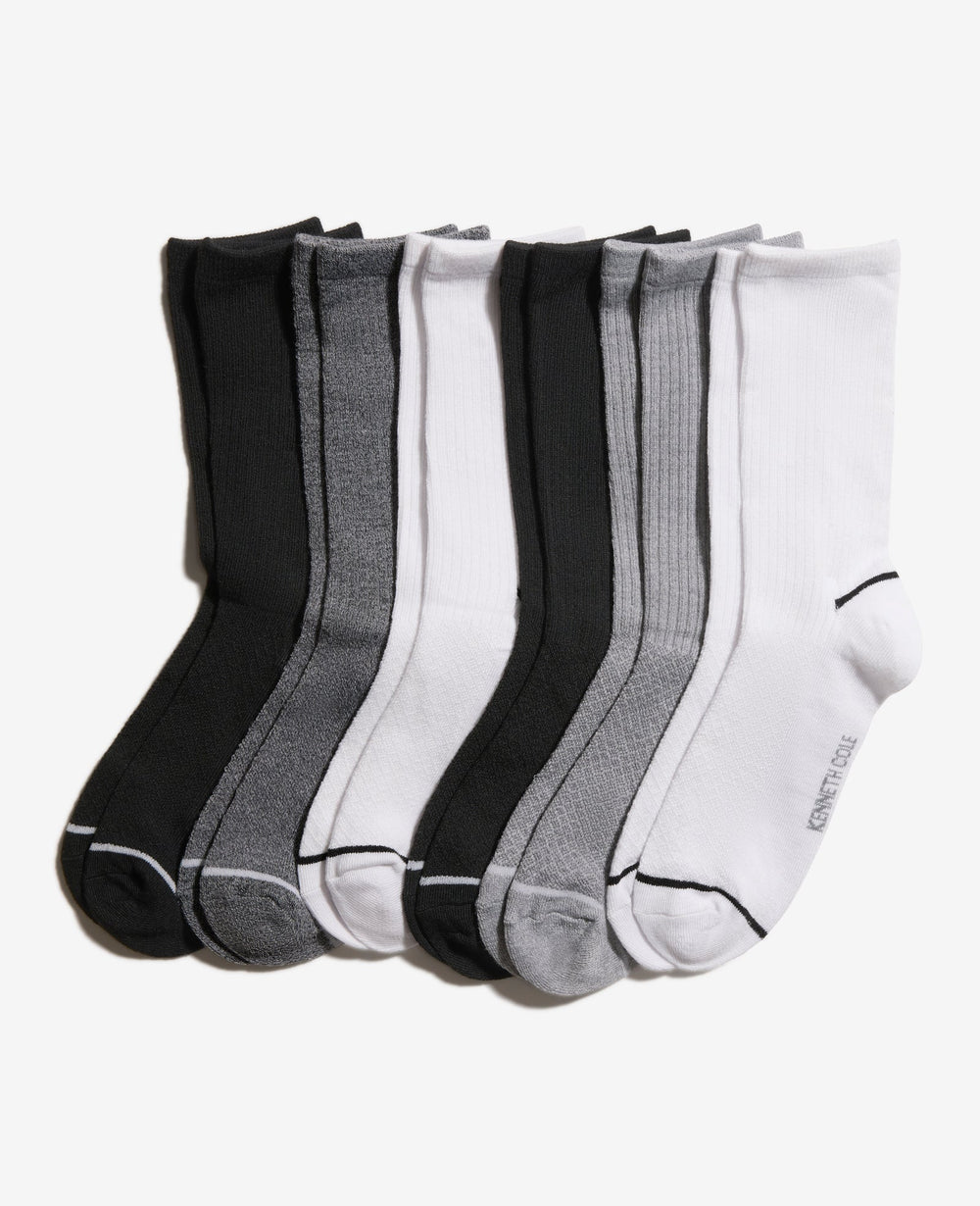 Kenneth Cole Diamond Texture Crew Socks 6-Pack – White | Kenneth Cole