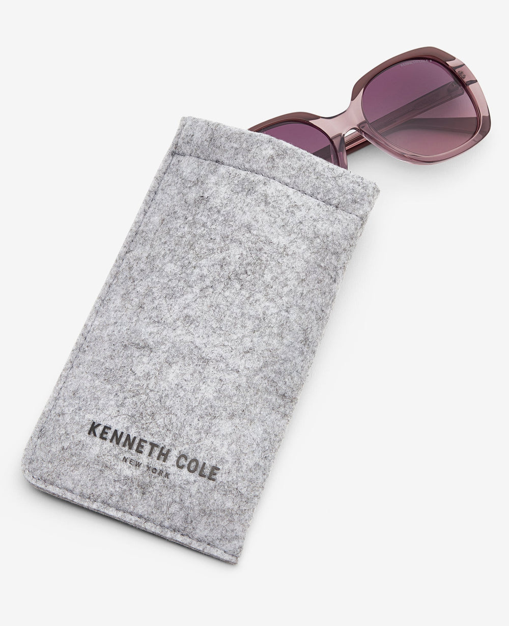 Kenneth Cole Womens Round Acetate Sunglasses with Polarized Lenses | KC