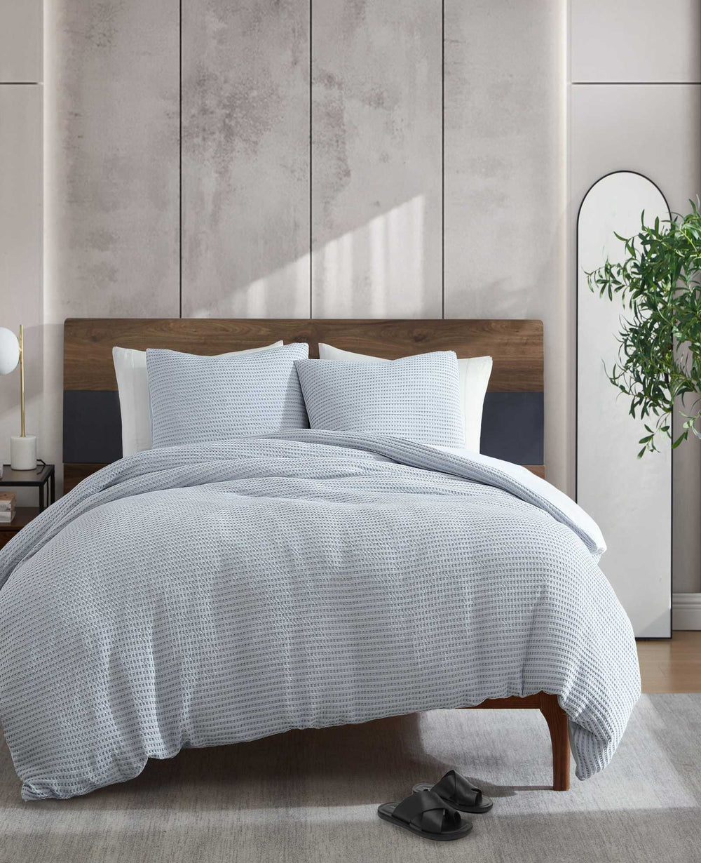 Kenneth Cole Solid Waffle Duvet Set