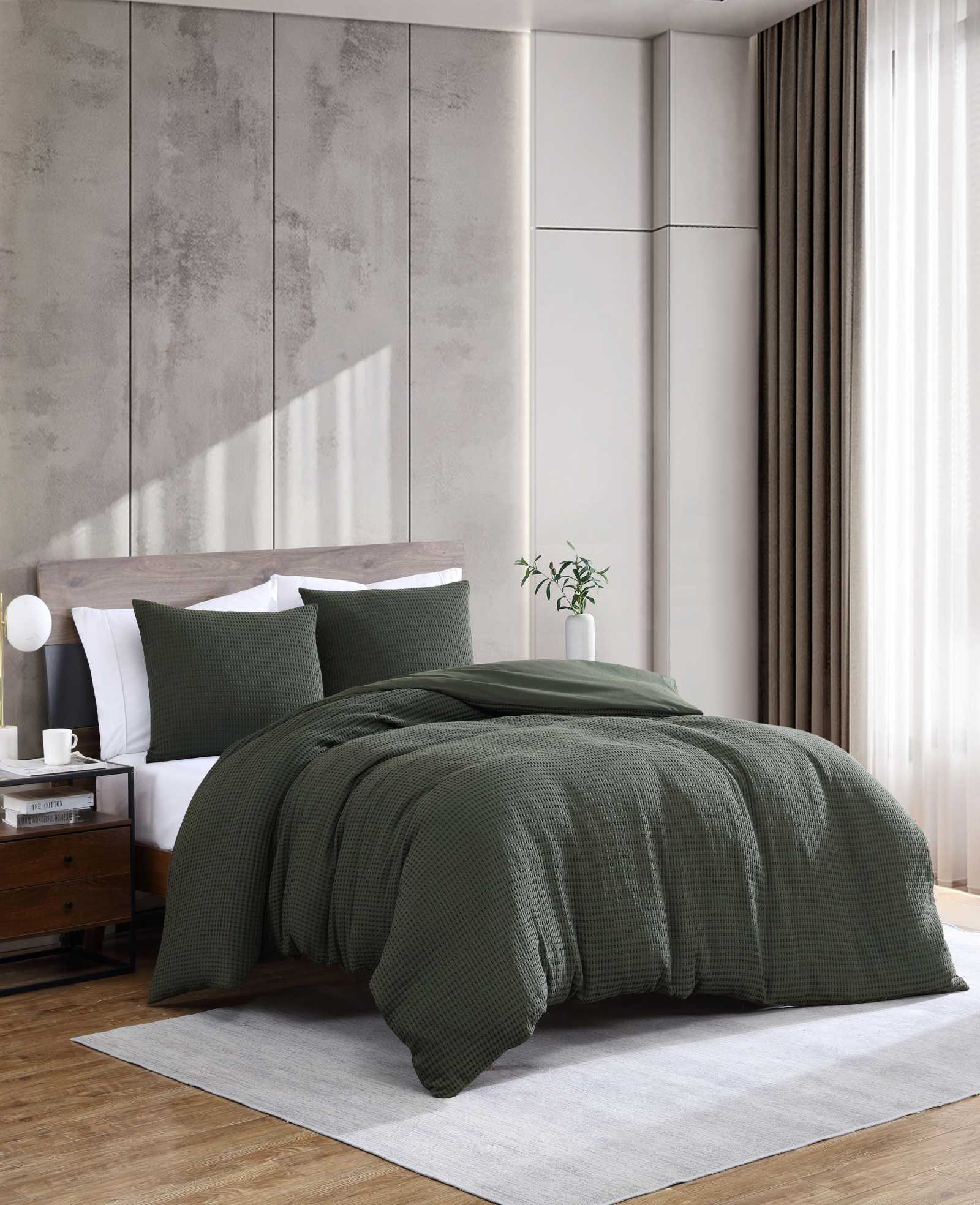 Kenneth Cole Solid Waffle Duvet Set