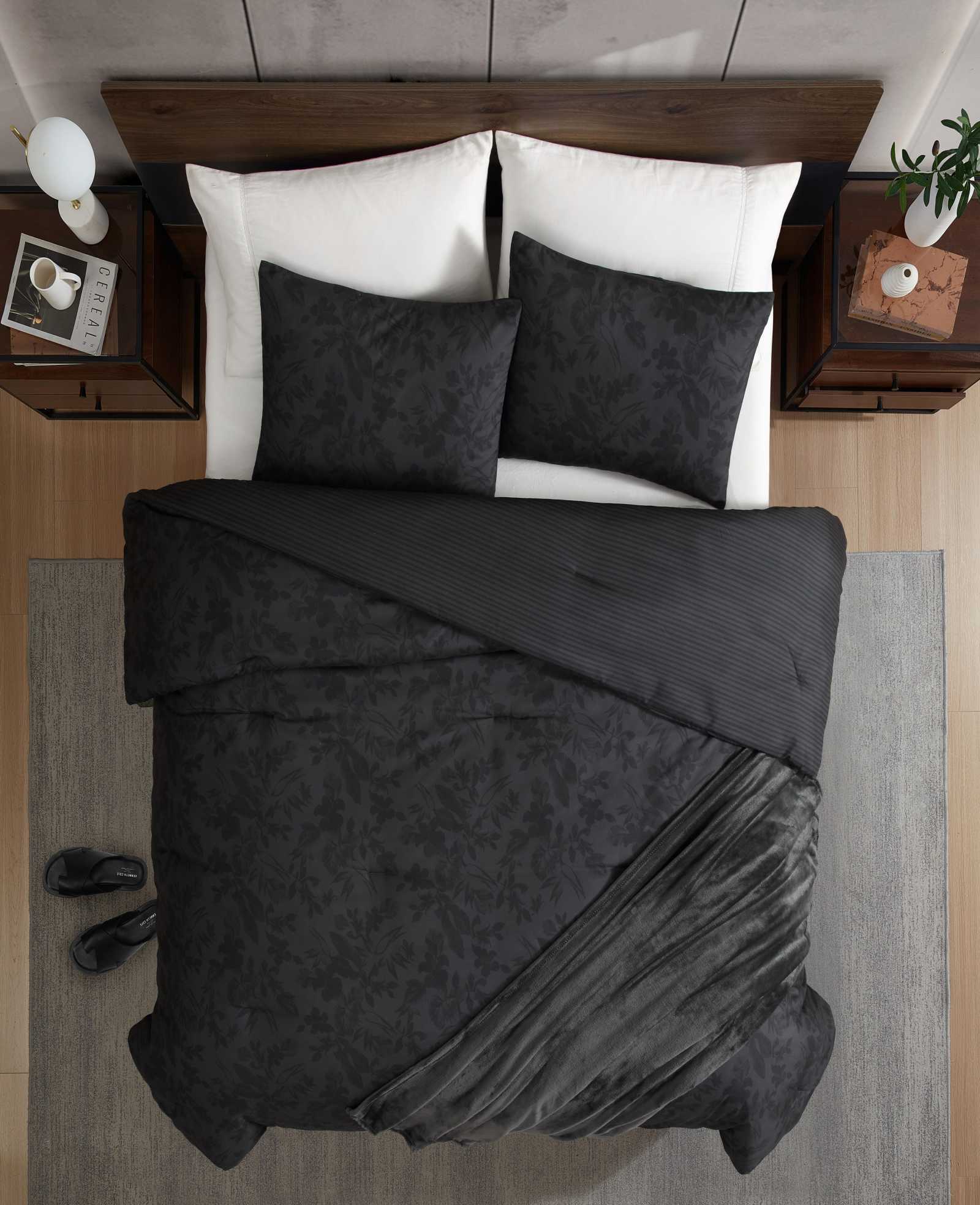 Kenneth Cole Silhouette Floral Comforter + Sham Set