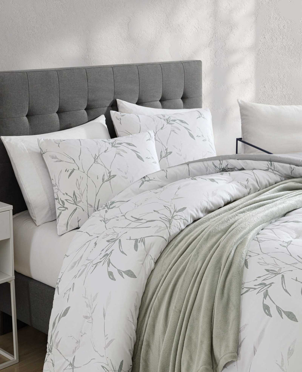 Kenneth Cole Ink Wash Vine Comforter + Sham Set