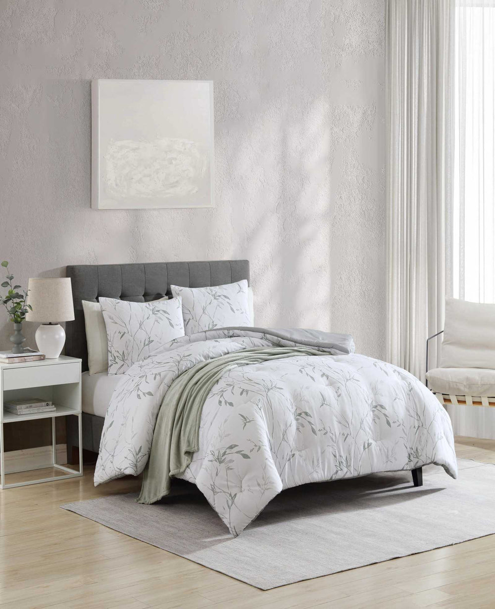 Kenneth Cole Ink Wash Vine Comforter + Sham Set