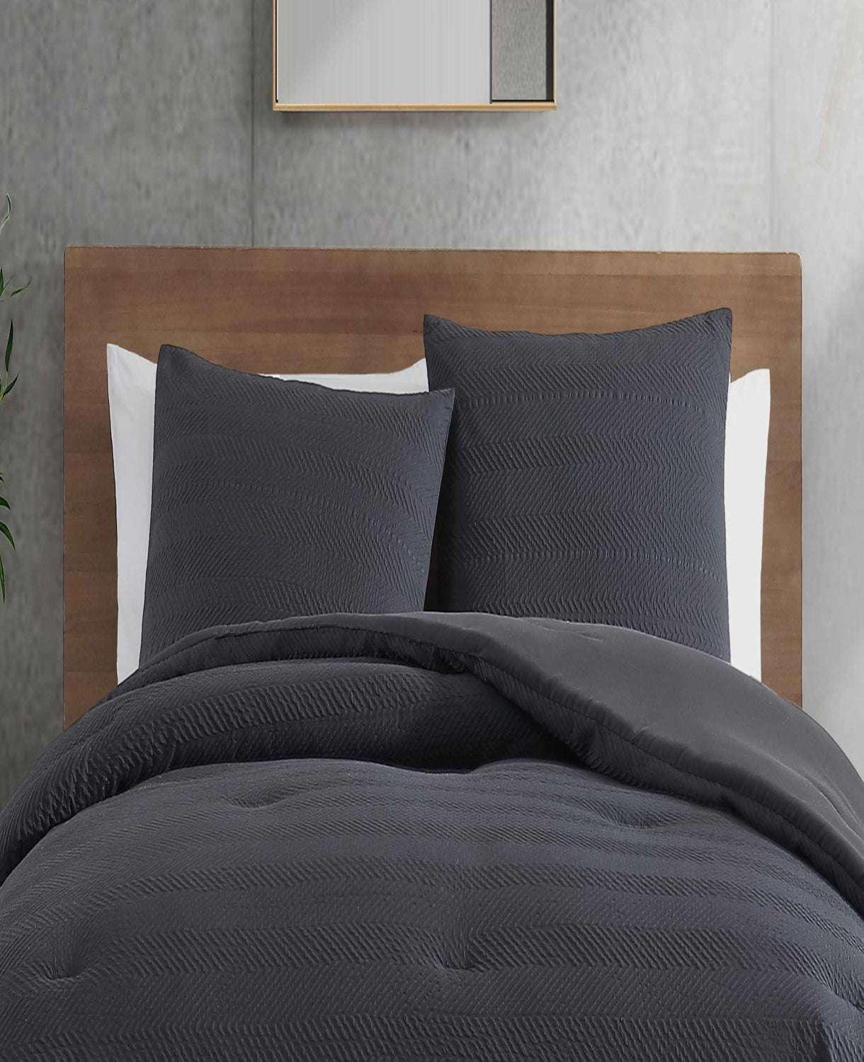 Kenneth Cole Shop Black Herringbone Comforter Set – Soft & Stylish | KC
