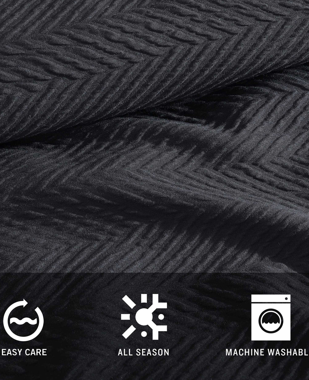 Kenneth Cole Shop Black Herringbone Comforter Set – Soft & Stylish | KC