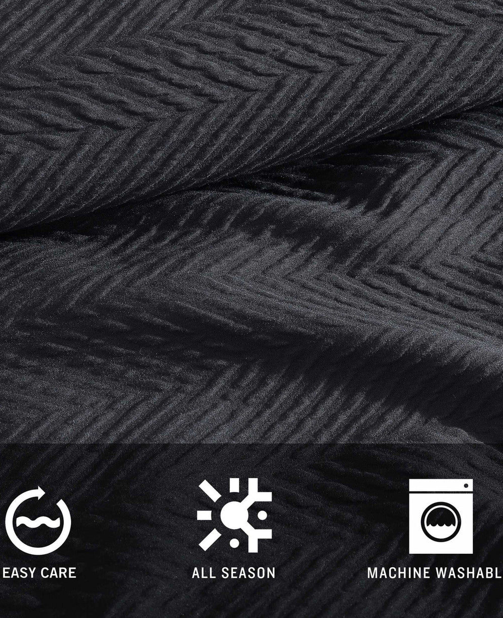 Kenneth Cole Shop Black Herringbone Comforter Set – Soft & Stylish | KC