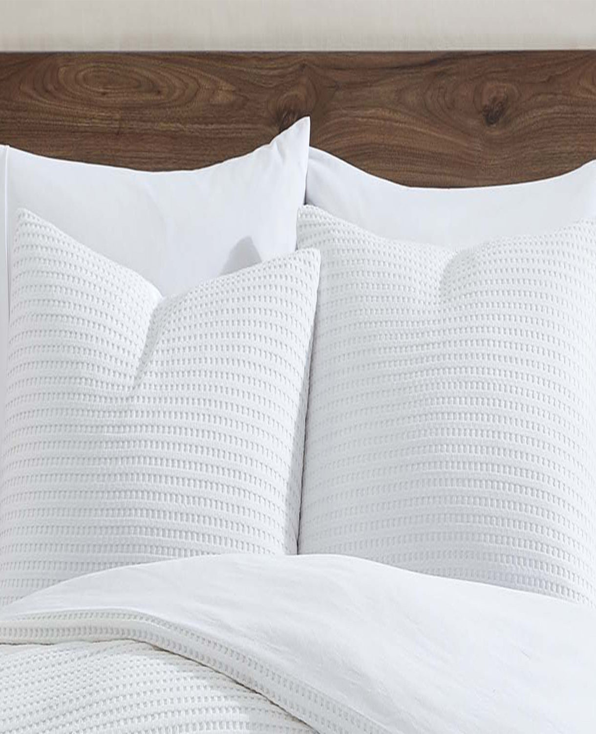 Kenneth Cole Shop Reversible Solid White Waffle Comforter Set | KC Home