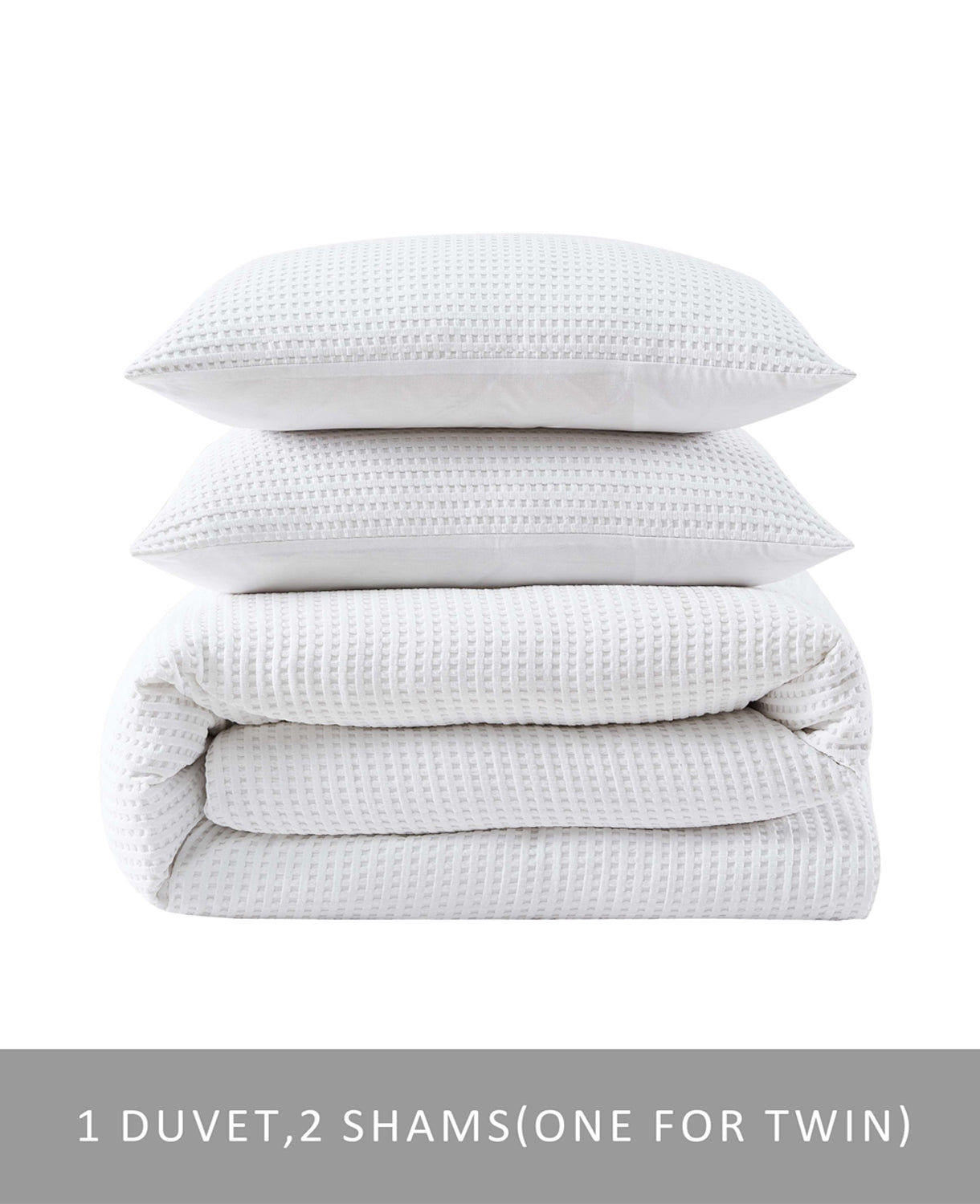 Kenneth Cole Shop Reversible Solid White Waffle Comforter Set | KC Home