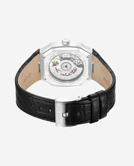 Kenneth Cole Skeleton Automatic Two-Tone Dial Leather Strap Watch