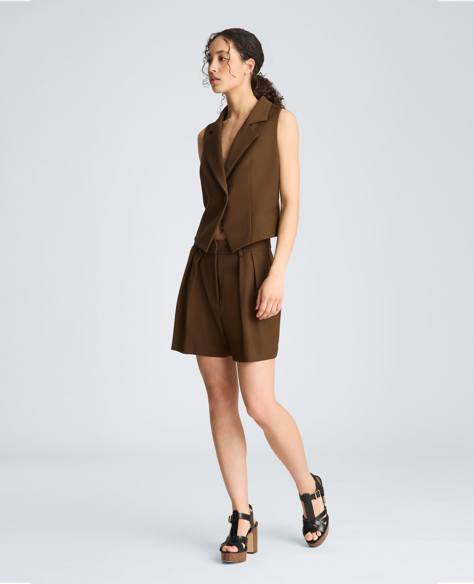 Kenneth Cole Fitted One Button Notch Collar Vest