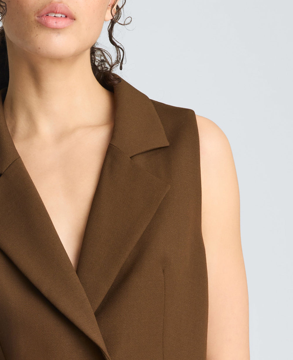 Kenneth Cole Fitted One Button Notch Collar Vest