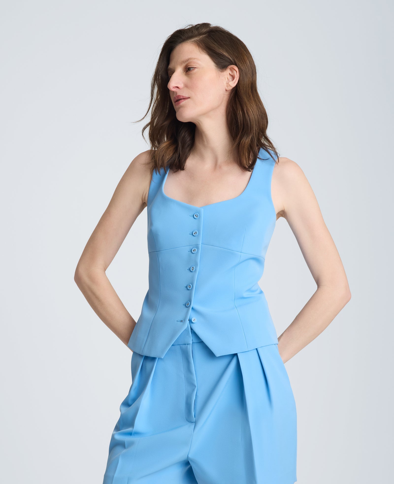 Kenneth Cole Bustier Button Front Vest