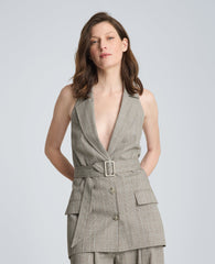 Kenneth Cole Halter Vest with Belt