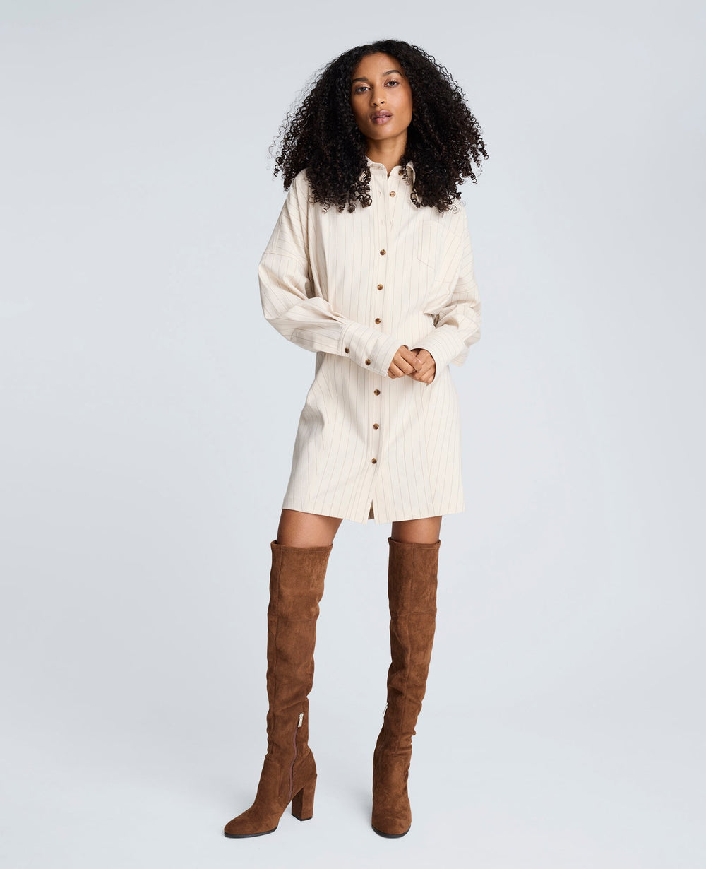Kenneth Cole Shop Striped Shirt Dress Almond Milk Multi | Kenneth Cole