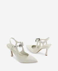 Kenneth Cole Romi Patent Hardware Ankle Slingback Heel