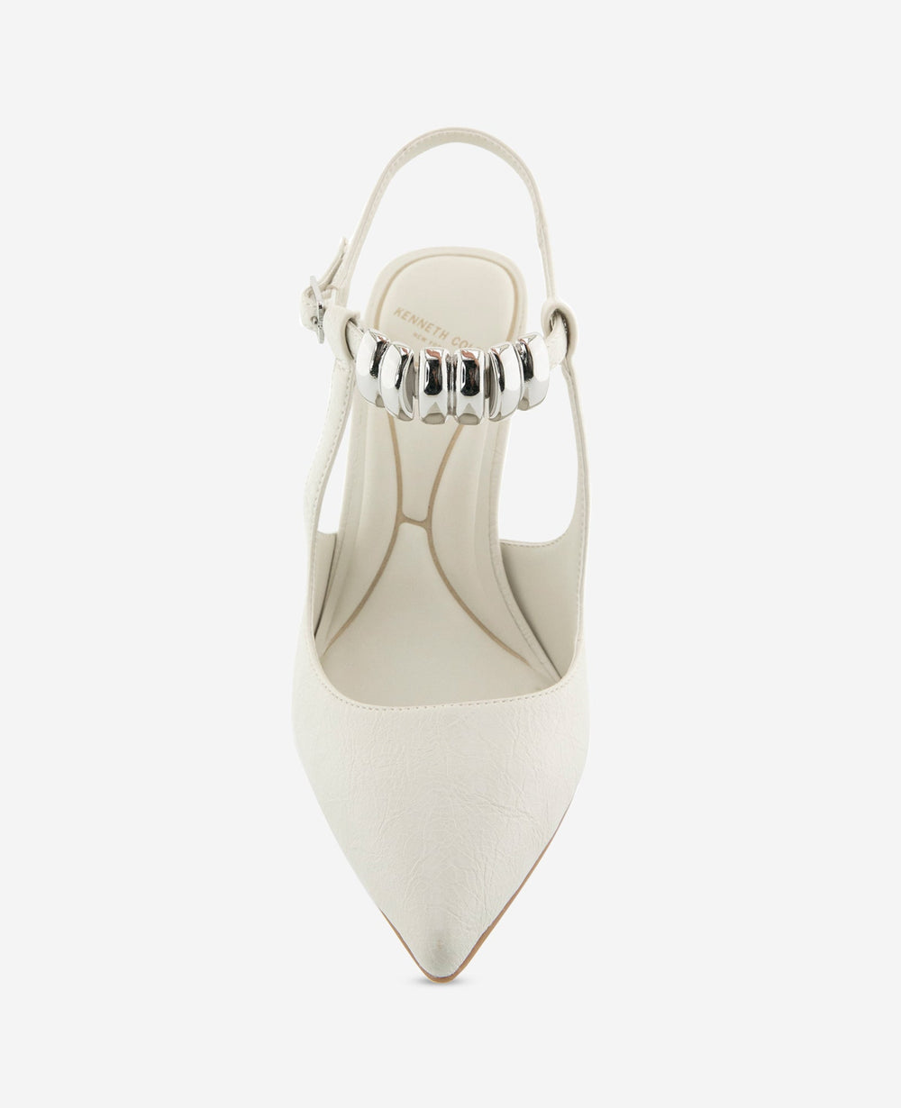 Kenneth Cole Romi Patent Hardware Ankle Slingback Heel