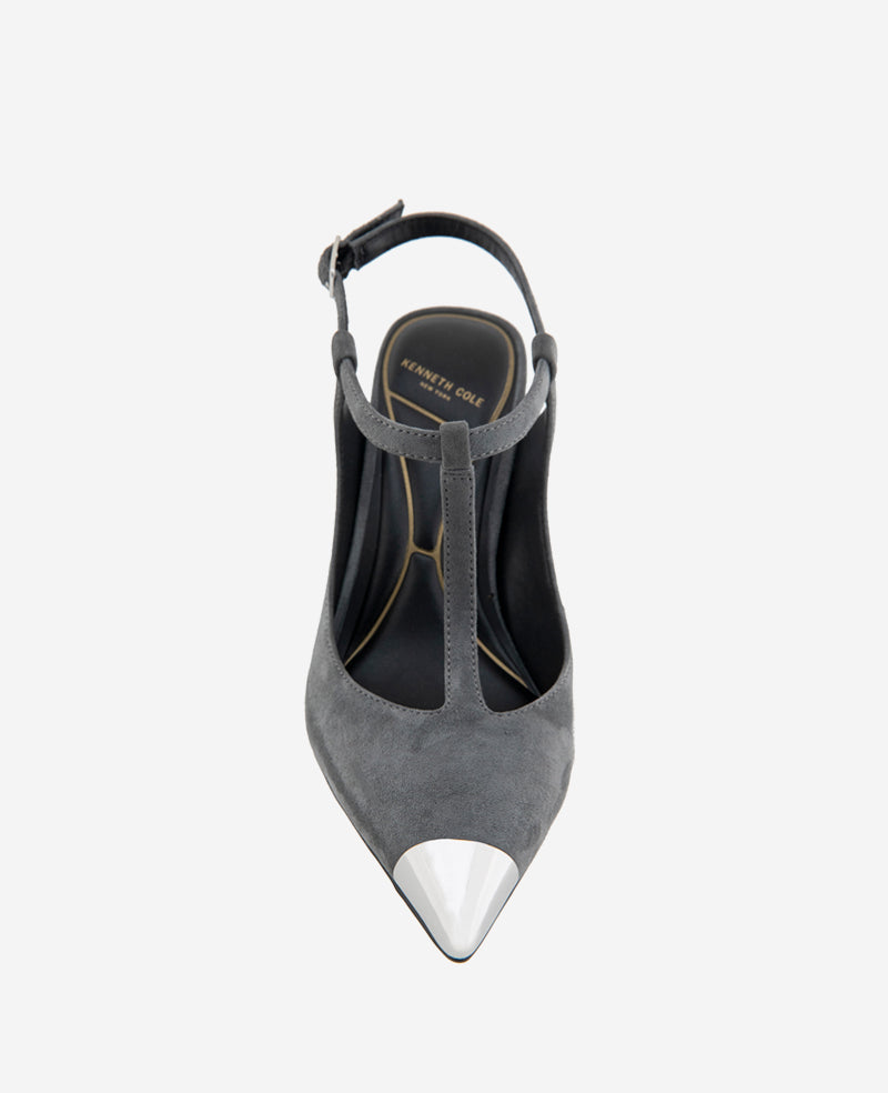 Kenneth Cole Shop Romi T-Strap Suede Heels, Grey Pointed Pumps | KC