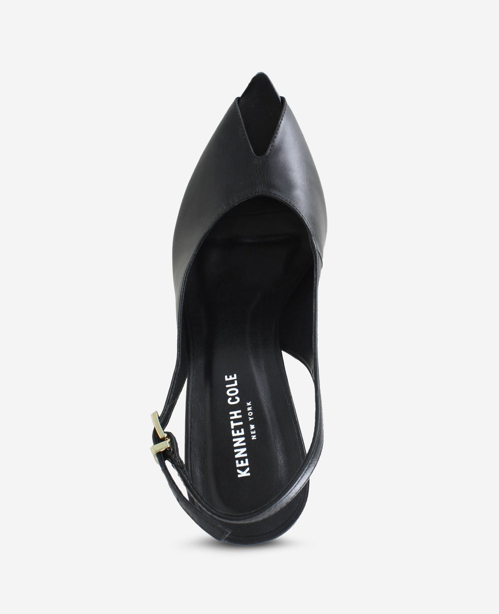 Kenneth Cole Priya Leather Peep Toe Slingback Heel