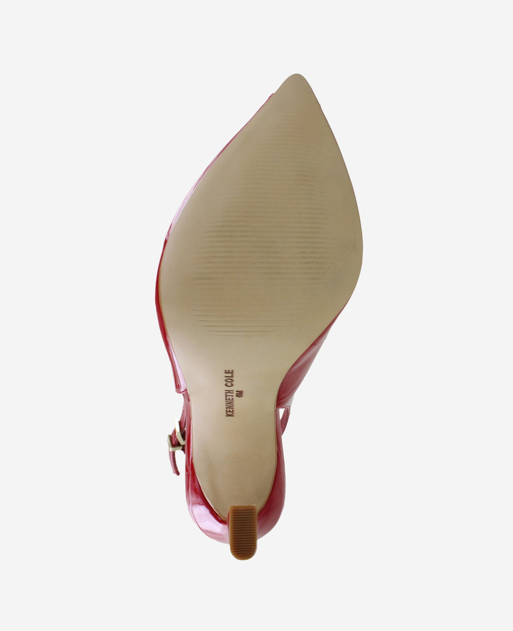Kenneth Cole Priya Patent Peep-Toe Slingback Heel