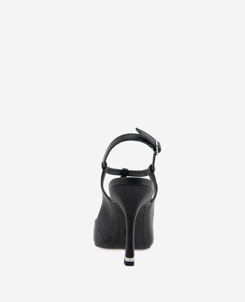 Kenneth Cole Romi T-Strap Heels – Silver Cap & Leather Style | KC
