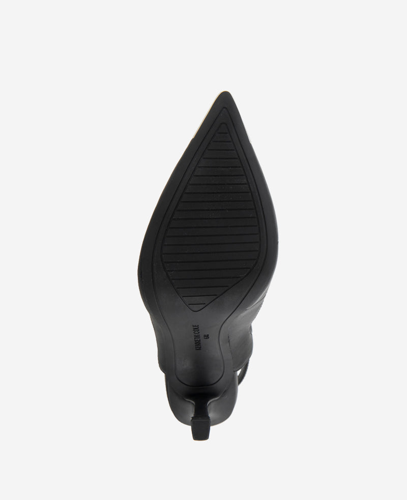 Kenneth Cole Romi T-Strap Heels – Silver Cap & Leather Style | KC