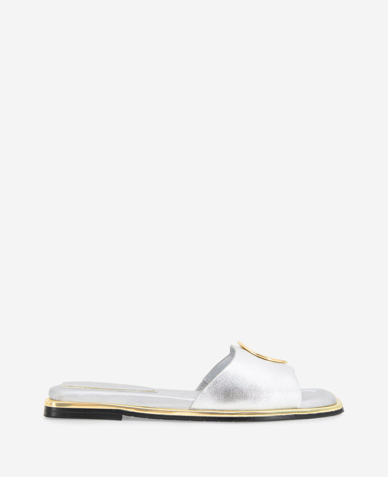 Kenneth Cole Shop Asher Silver Leather Metal Ring Sandal | Kenneth Cole