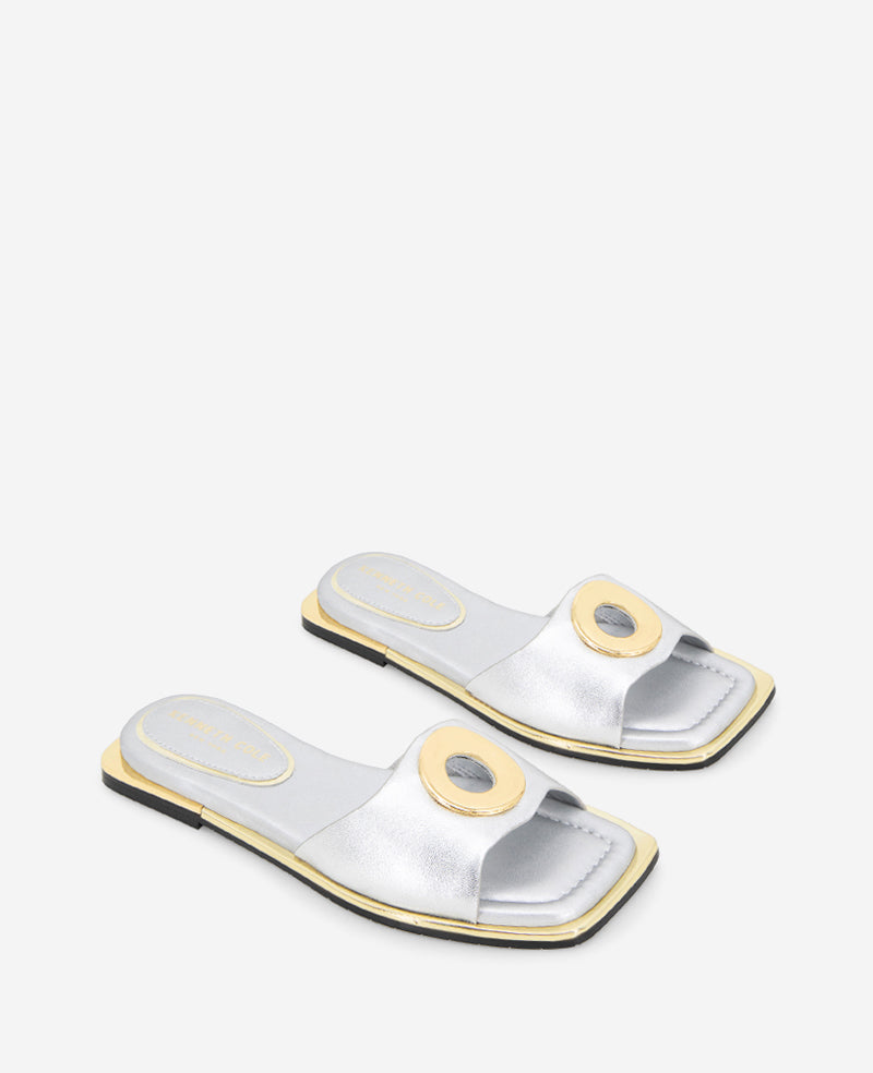 Kenneth Cole Shop Asher Silver Leather Metal Ring Sandal | Kenneth Cole