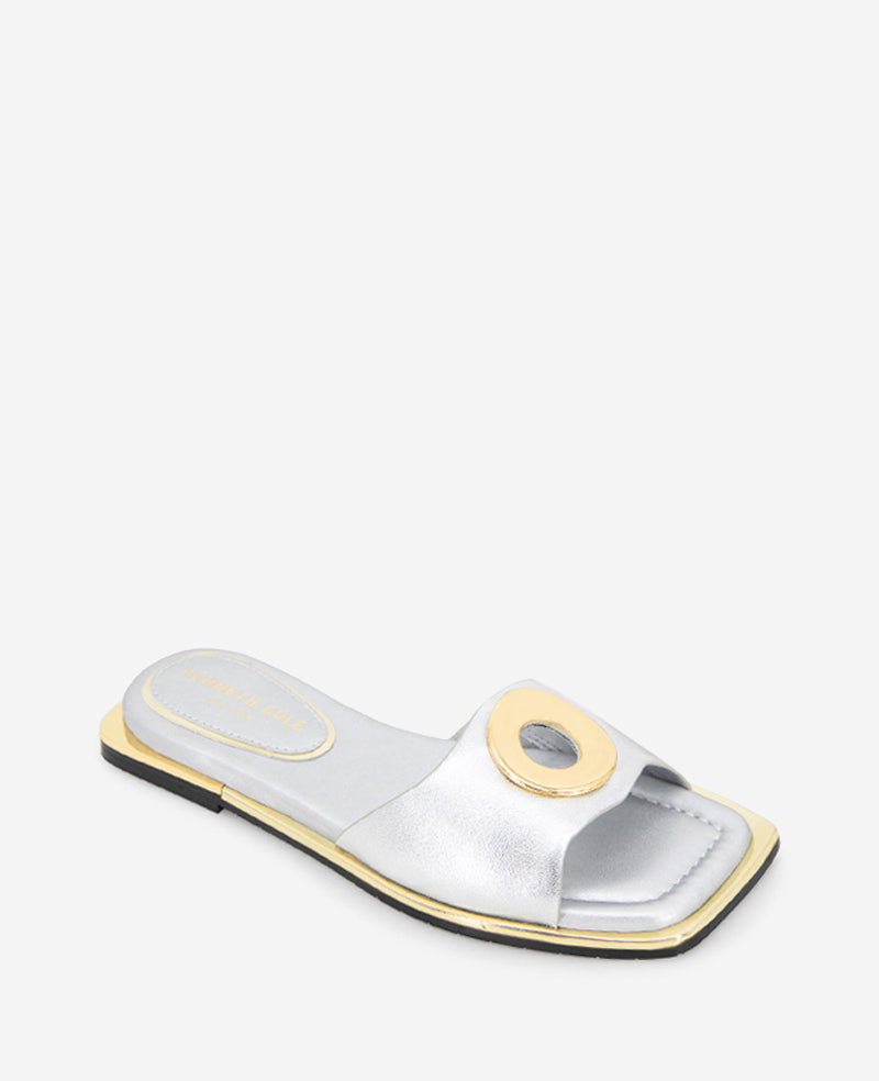 Kenneth Cole Shop Asher Silver Leather Metal Ring Sandal | Kenneth Cole