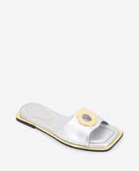 Kenneth Cole Shop Asher Silver Leather Metal Ring Sandal | Kenneth Cole