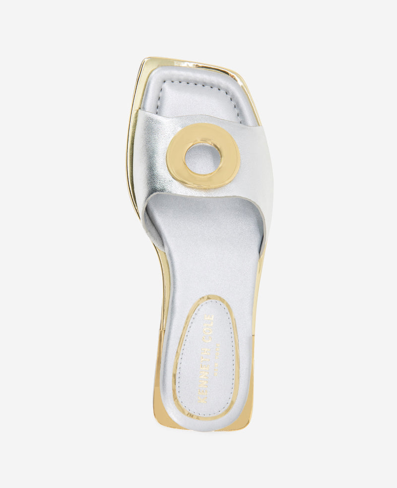Kenneth Cole Shop Asher Silver Leather Metal Ring Sandal | Kenneth Cole